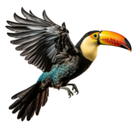 a flying toucan isolated png