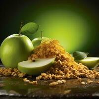 a Granny Smith apple. AI Generative photo