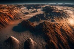 The ice on Mars' poles looks very beautiful when it shines in the sunlight photo