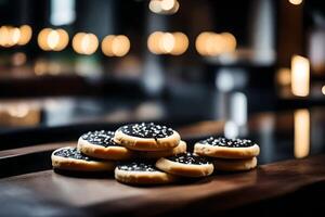 Take a good look at the Black and White Cookie There is a good restaurant located at the back of it AI Generated photo