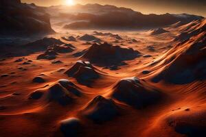 The ice on Mars' poles appears very pretty when it reflects the sunlight photo