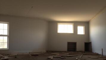 installing drywall Interior shot of a residential construction site. photo