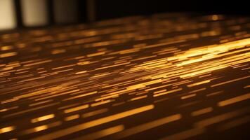 Luxury hexagonal abstract black metal background with golden light lines. photo