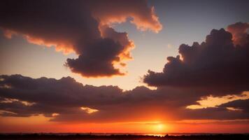 sky sunset over the clouds. photo