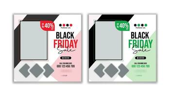 Black Friday sale social media post vector