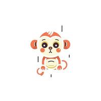 Cute cartoon monkey. Vector illustration isolated on a white background.