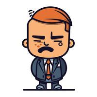 triste empresario dibujos animados vector ilustración de un empresario personaje