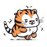 Cute tiger cartoon vector illustration. Cute cartoon tiger character.