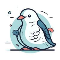 Pigeon vector illustration. Cute doodle bird.