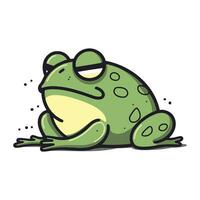 Frog cartoon vector illustration. Isolated on white background. Vector illustration.