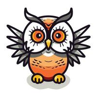 Cute cartoon owl. Vector illustration isolated on a white background.