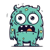 Funny cartoon monster. Vector illustration isolated on a white background.