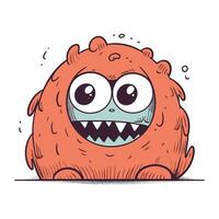 Funny cartoon monster. Vector illustration. Isolated on white background.