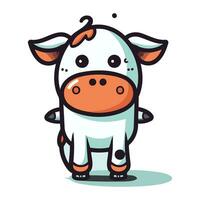 Cute cartoon cow isolated on a white background. Vector illustration.