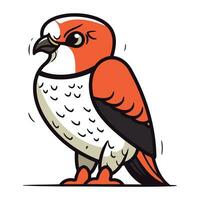 Illustration of a red headed hawk on a white background. vector