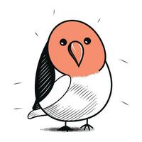 Cute cartoon bird vector illustration. Hand drawn doodle style.