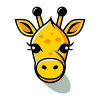 Giraffe head. Vector illustration isolated on white background. Flat style.