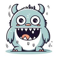 Funny cartoon monster. Vector illustration of a funny monster character.