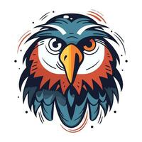 Eagle head vector illustration isolated on white background. Tattoo design.