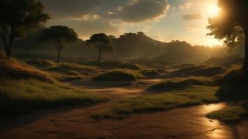 Ecology concept oval shape green earth earth, World environment. photo