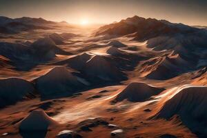 el hielo a el polos de Marte mira De Verdad bonito cuando eso destellos en el luz de sol ai generado foto