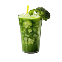 broccoli smoothie in a glass, isolated png