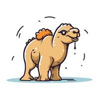 Camel vector illustration. Cute cartoon camel isolated on white background.