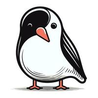 Cartoon penguin isolated on a white background. Vector illustration.