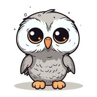 Cute cartoon owl isolated on a white background. Vector illustration.