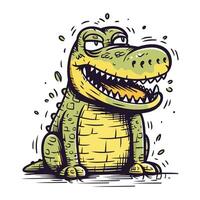 Funny crocodile. Vector illustration of a cartoon crocodile.