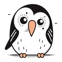 Cute cartoon penguin. Vector illustration isolated on white background.