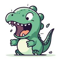 linda cocodrilo dibujos animados personaje. vector ilustración de un gracioso cocodrilo.