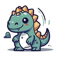 linda dinosaurio dibujos animados mascota personaje. vector ilustración.