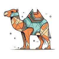 Camel in low poly style. Vector illustration for your design.