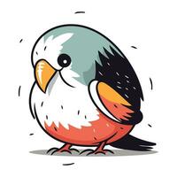 Vector illustration of a cute little bullfinch on white background.