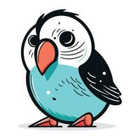 Cute cartoon bird isolated on a white background. Vector illustration.