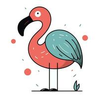 Flamingo. Hand drawn vector illustration in doodle style.