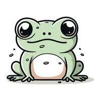 Cute little frog. Vector illustration. Isolated on white background.