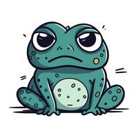 Cute cartoon frog. Vector illustration isolated on a white background.