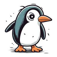 Cartoon penguin. Vector illustration of a cute penguin.