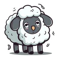 Sheep character cartoon vector illustration. Cute funny sheep mascot.