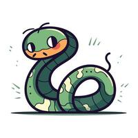 Cute cartoon snake. Vector illustration. Isolated on white background.