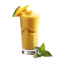 mango smoothie in a glass, isolated png