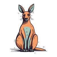 Kangaroo vector illustration. Hand drawn sketch of kangaroo.