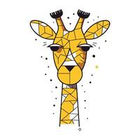 jirafa cabeza vector ilustración. linda dibujos animados salvaje animal.