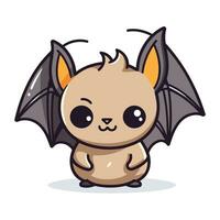 Cute Bat Cartoon Mascot Character. Vector Illustration.