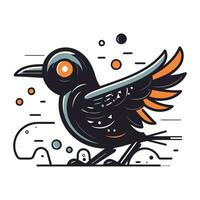 Crow. Vector illustration. Isolated on a white background.