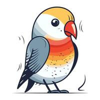 Cute cartoon parrot. Vector illustration isolated on white background.