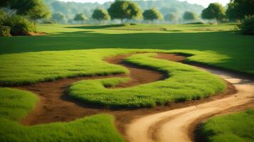 Ecology concept oval shape green earth earth, World environment. photo