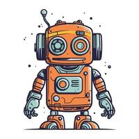 Cartoon robot. Vector illustration of a robot. Cute robot.